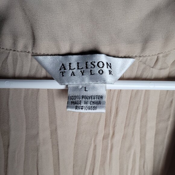 ALLISON TAYLOR bow Sleeveless Blouse sz L - Picture 3 of 3